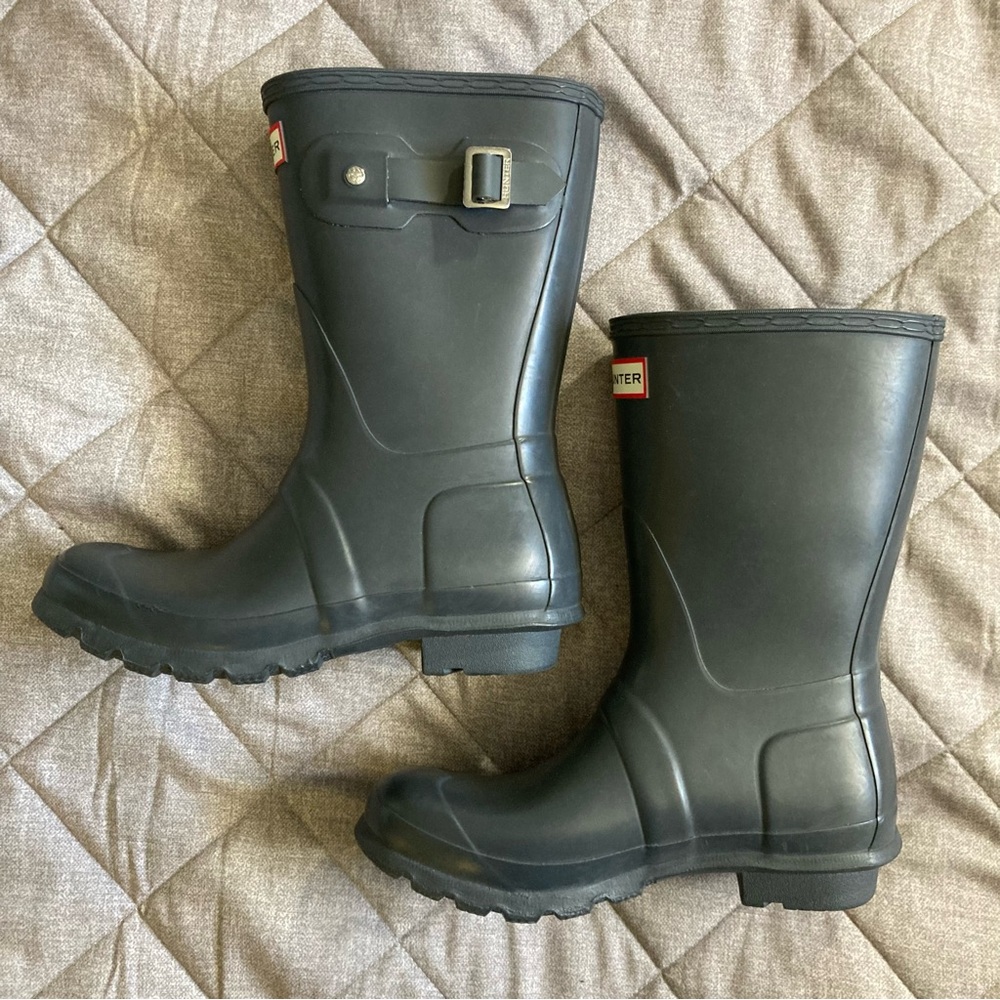 Hunter Black Mid-Calf Rain Boots - Picture 2 of 10